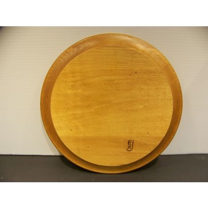 HAND CARVED WOODEN PLATE w/ FISH 11 1/2" DIAMETER