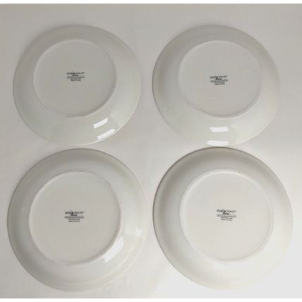 (4) Main Stays Home Ceramic - Salad Serving Plates - Apple Design - Farmhouse