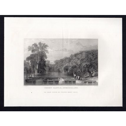 CORBY CASTLE, CUMBERLAND 1858 William Floyd - Thomas Allom ENGRAVING