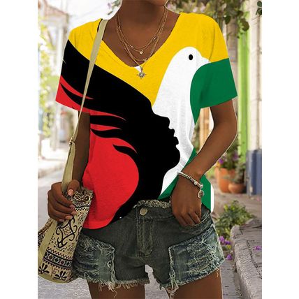 3D Printing Personality Printing Loose Women's T Shirt Top