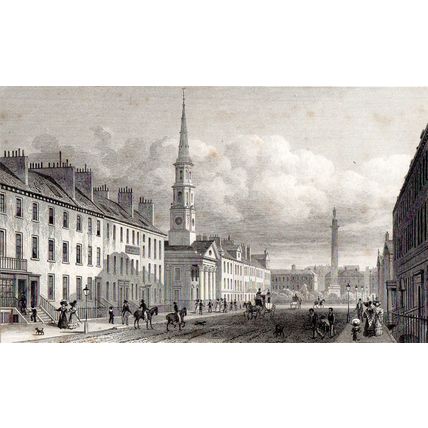 GEORGE STREET EDINBURGH 1829 Thomas Hosmer Shepherd ANTIQUE ENGRAVING