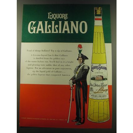 1960 Galliano Liqueur Advertisment - Liquore Galliano