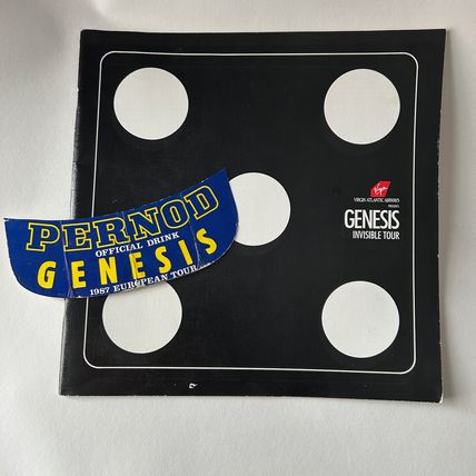 GENESIS INVISIBLE TOUR VIRGIN 1987 UK TOUR BOOK PERNOD HAT PEAK GC Paul Young