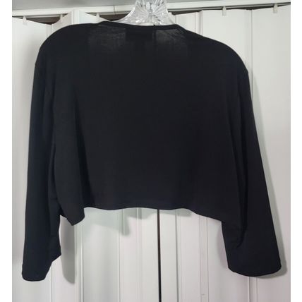 Periwinkle Women's Black Polyester Spandex Light Short Cardigan Size 2X