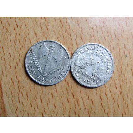 France Republic 1943 50 Centimes Coin