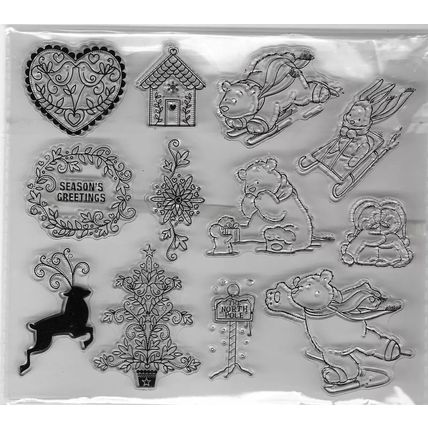Christmas Stamp Set - App 17x15cm. Stamping Cardmaking Scrapbooking Crafts