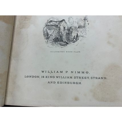 RARE* c1800s "THE WORKS OF OLIVER GOLDSMITH" VICAR WAKEFIELD ANTIQUE BOOK (P6)