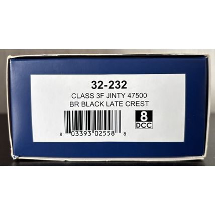 Bachmann 32-232 Class 3F Jinty 47500 BR Black, Lightly Weathered, DCC Fitted