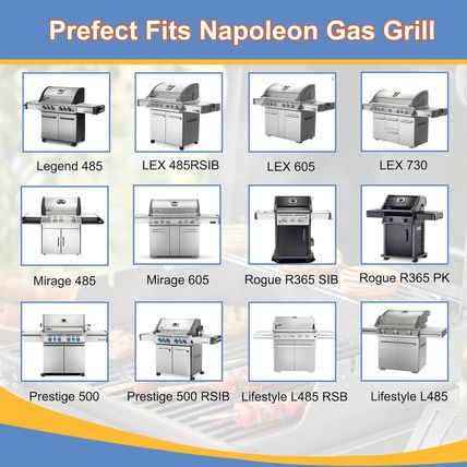 Grill Burner Tubes for Napoleon Legend 485, LEX 485 605 730, Prestige 500, Mirag
