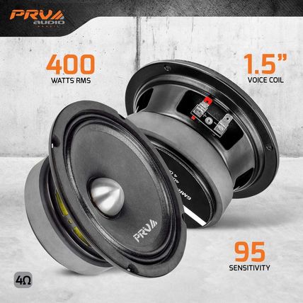 PRV AUDIO 6.5 Inch Midrange Bullet Speaker 6MR400-4 Bullet, 4 Ohm 400 Watts High