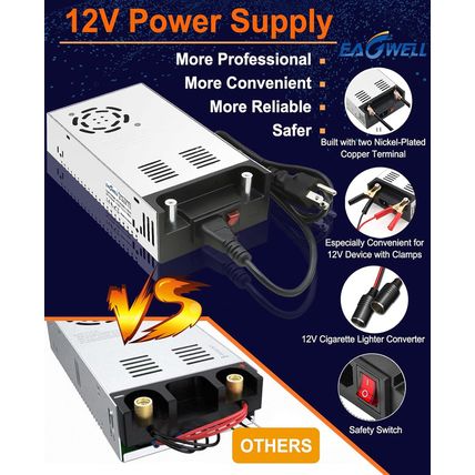 AC to DC Converter 12V Power Supply: Universal SMPS 120V AC to 12V 50A 600W DC C