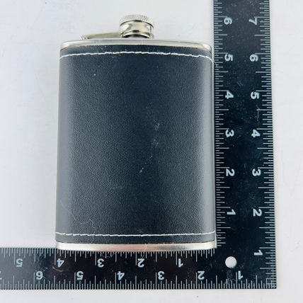 Hip Flask 8oz Stainless Steel Leather Wrapped