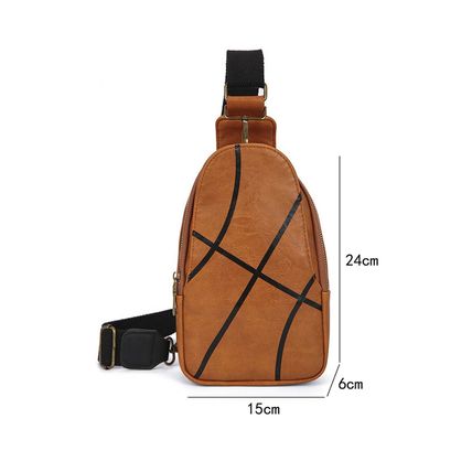 Chestnut Balls Pattern PU Leather Zipped Sling Bag