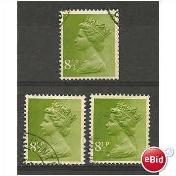 X881 8 1/2p Light Yellowish Green (2 bands).Fine Used.