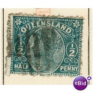 Queensland 1890 - QV - ½d green - used