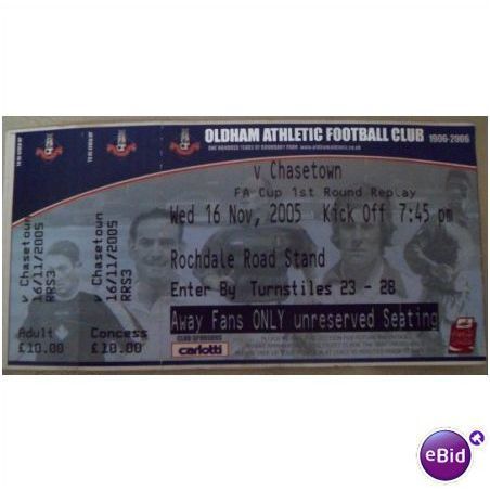 Oldham Athletic v Chasetown FA Cup 1st Round Replay football ticket stub