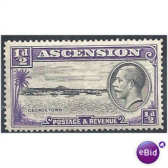 Ascension Island 1934 SG21 1/2d Black & Violet Mounted Mint.