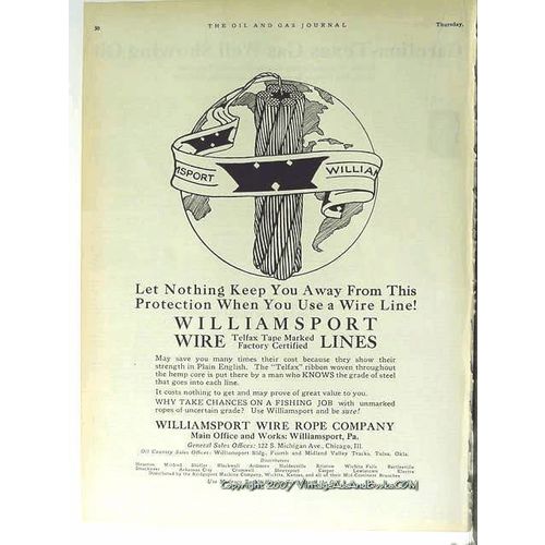 williamsport wire rope company 1928 let nothing keep away vintage ad