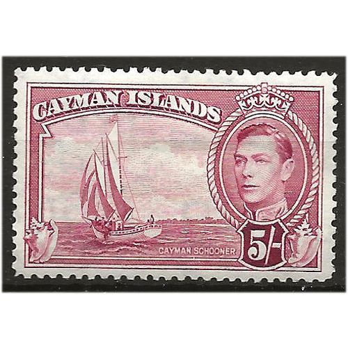 Cayman Islands 1938 SG125 5/- Carmine-Lake Mounted Mint .. ..