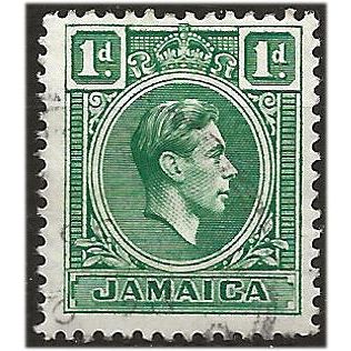 Jamaica 1951 SG122a 1d Blue-Green Fine Used . ..