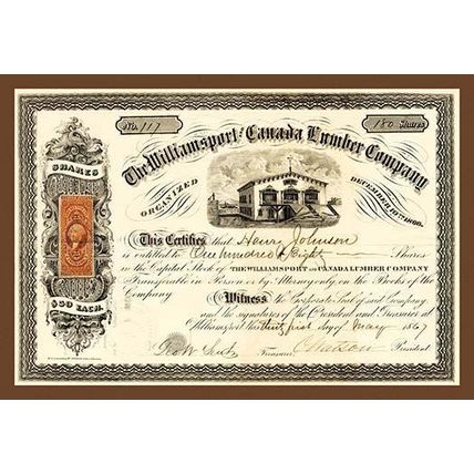 The Williamsport Canada Lumber Company 20 x 30 Poster