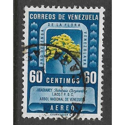 VENEZUELA 1950 PROTECTION OF FLORA 60c BLUE TABEBIA NAT TREE SG854 FINE USED