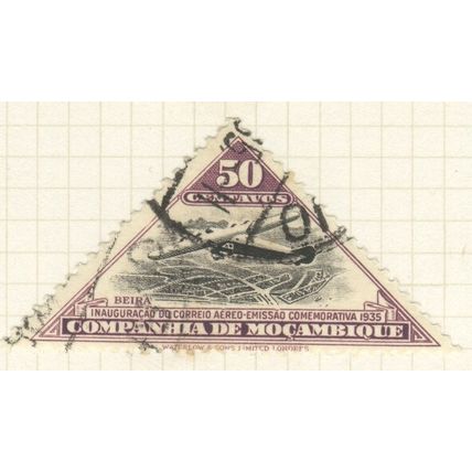 Mozambique (Company) 1935 (Airmail) - 50c brownish violet/b - Beira Plane - used