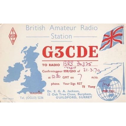 Guildford Surrey QSL Amateur Radio 1970s Postcard