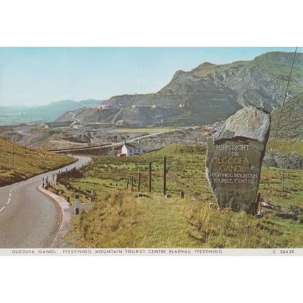 Gloddfa Ganol Ffestiniog Mountain Tourist Centre Entrance Sign Welsh Postcard