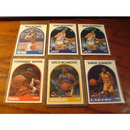 1989 Hoops, 6-Cards, All HOFers, WILKINS/MAGIC, ++