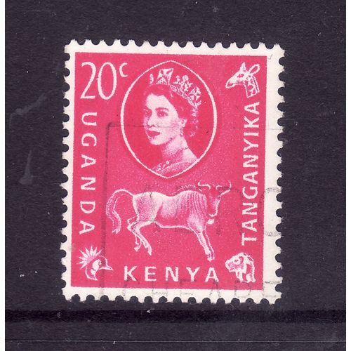 KENYA UGANDA AND TANGANYIKA 1960 20c MAGENTA SG186 FINE USED