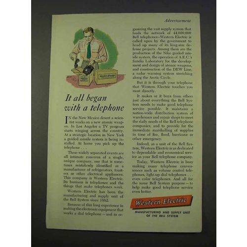 1955 Western Electric Ad - All Began With a Telephone