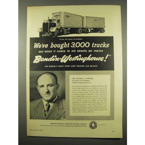1956 Bendix-Westinghouse Air Brakes Ad - 3,000 Trucks