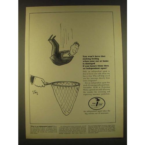 1963 Independent Insurance Agent Ad - art by William Steig - That Feeling
