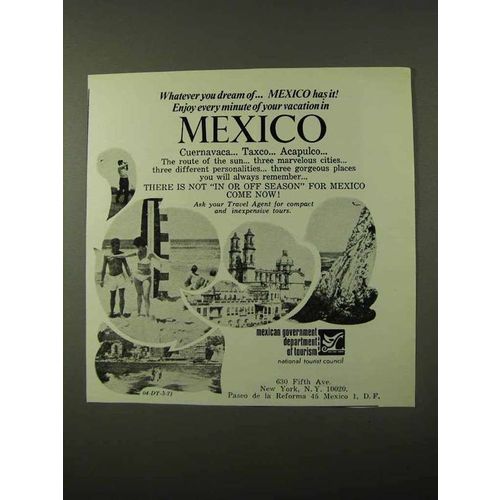 1971 Mexico Tourism Ad - Whatever You Dream Of