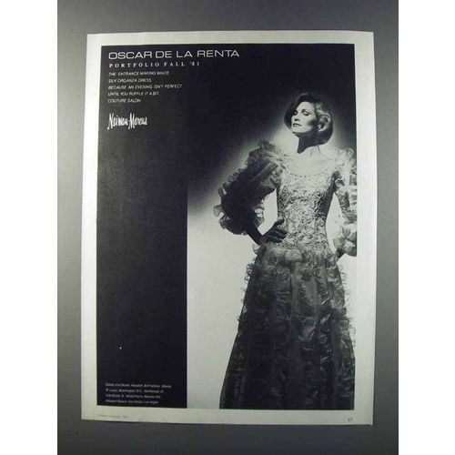 1981 Neiman-Marcus Oscar de la Renta Silk Dress Ad