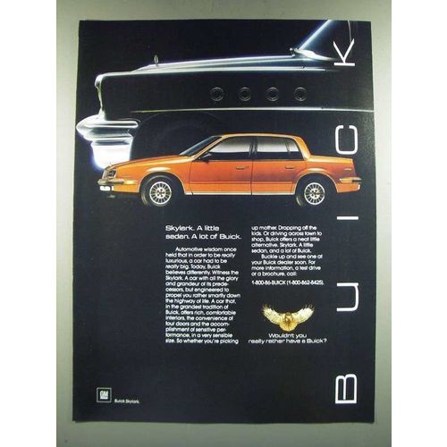 1986 Buick Skylark Ad - A Little Sedan. A Lot of Buick