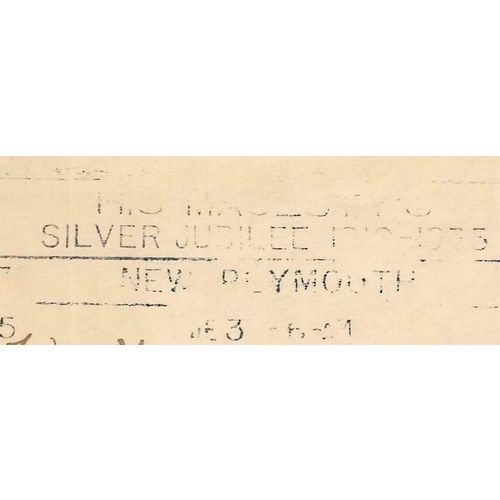 New Zealand Silver Jubilee 1935 with Stamp and Roller Cancel New Plymouth to USA
