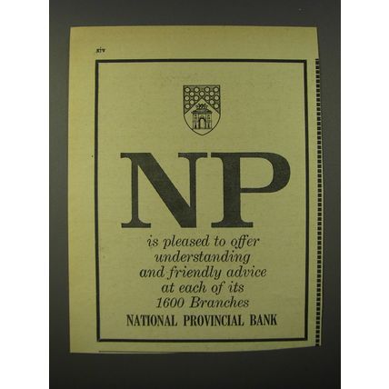 1964 National Provincial Bank Limited Ad - NP is pleased to offer understanding