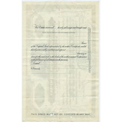 Grigsby Grunow Company 10 Shares 1932 Stock/Share Certificate Majestic Radios