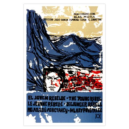Cuban decor Wall Design movie Poster for Cuba film.The Young REBEL.Art