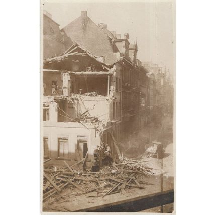 Cologne WW1 Bomb Damage House Lady In Kitchen No Wall RPC Postcard