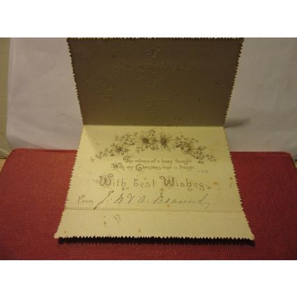 small folded VICTORIAN CHRISTMAS GREETINGS CARD /