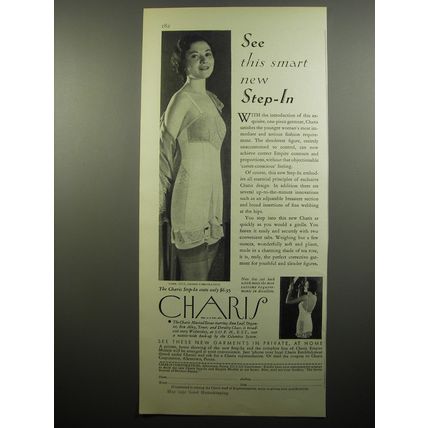 1932 Charis Step-In Corset Ad - See this smart new step-in