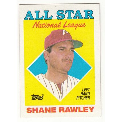 1988 Topps baseball card 406 Shane Rawley All-Star
