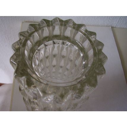 Vintage Fidenza Vetraria Column Vase 1960s Stampi Francolini Italy Vertical Wave