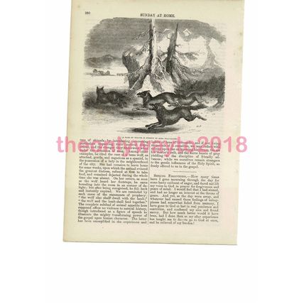 Wolves in Pursuit of Travelers, Book Illustration (Print), c1858
