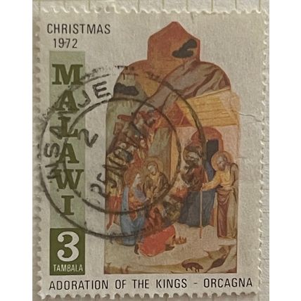 Malawi Queen Elizabeth II 1972 Xmas 3t Adoration kings orcagna Used SG 424 Stamp