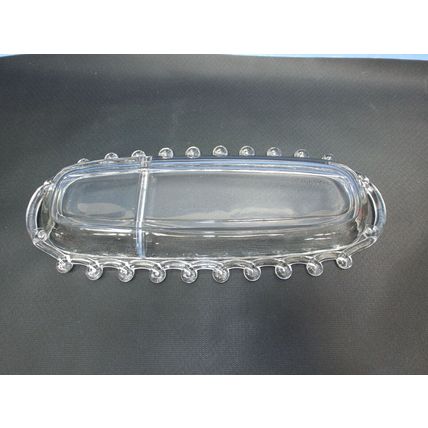Antique 1800's 1900's Vaseline Glass Compote Candy Dish Relish Tray Trinket