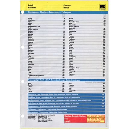 LUK Clutch Parts Catalogue 1990s PDF